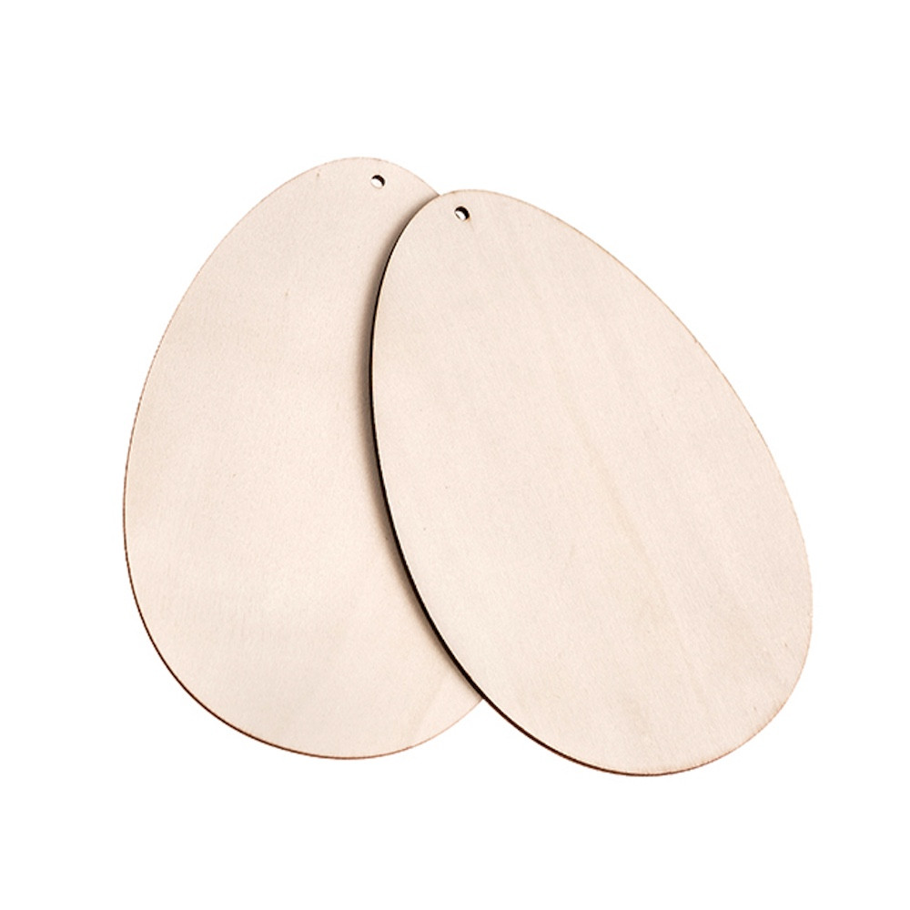 Drewniane jajka zawieszki - DpCraft - naturalne, 15 cm, 2 szt.