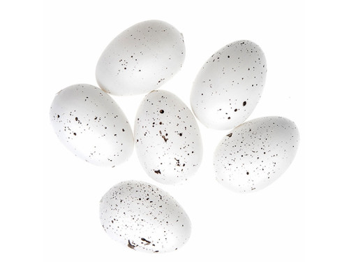 Speckled eggs with holes - DpCraft - white, 6 cm, 6 pcs.
