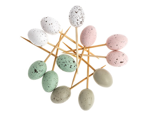 Speckled eggs on peak - DpCraft - pastel, 12 pcs.