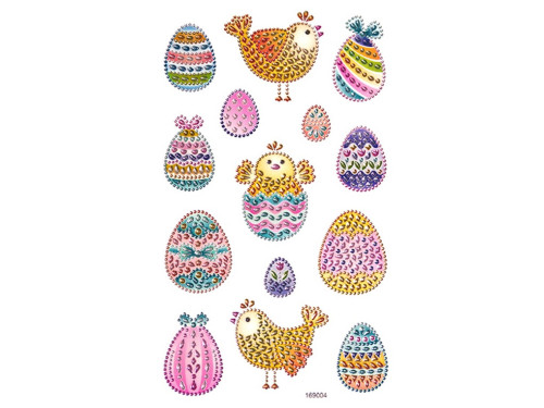 Set of Eggs and Chickens crystal stickers - DpCraft - 14 pcs.