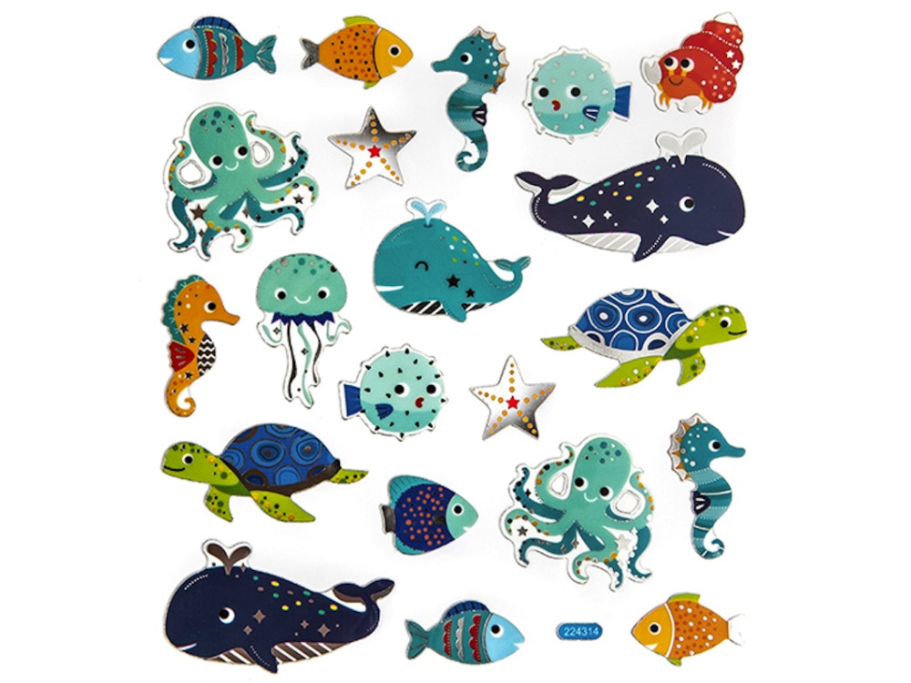 Underwater World stickers - DpCraft - 21 pcs.