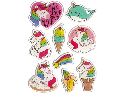 Unicorns gel stickers - DpCraft - 9 pcs.