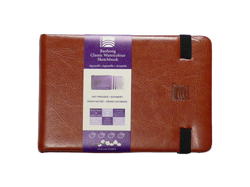 Classic Watercolour Sketchbook - Baohong - hot pressed, 9 x 14 cm, 300 g, 24 sheets