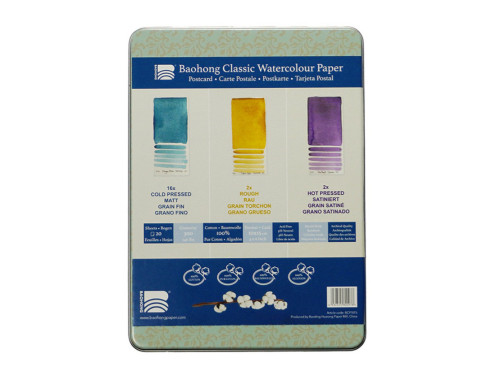 Classic Watercolour Postcard paper - Baohong - 10 x 15 cm, 300 g, 20 sheets