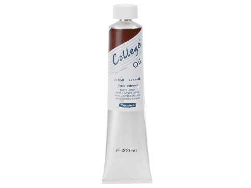 College oil paint - Schmincke - 650, Burnt Umber, 200 ml