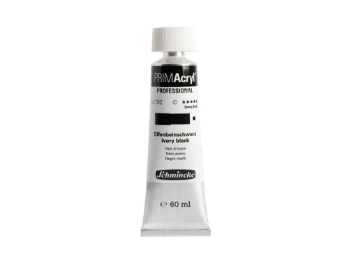 Primacryl professional acrylic paint - Schmincke - 792, Ivory Black, 60 ml