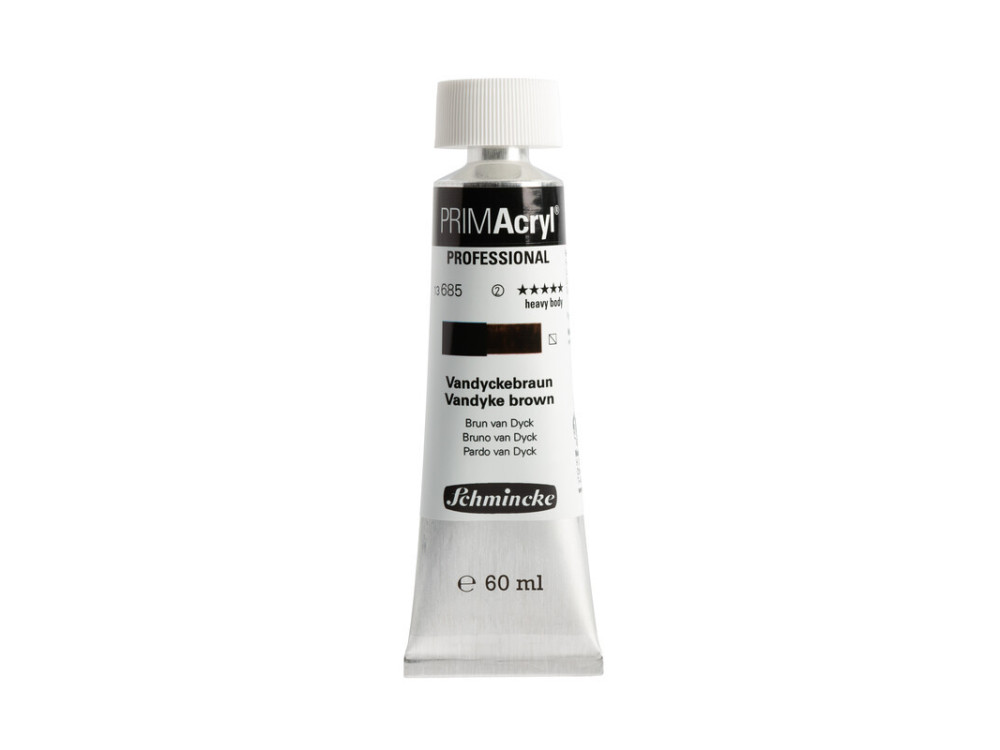 Primacryl professional acrylic paint - Schmincke - 685, Vandyke Brown, 60 ml