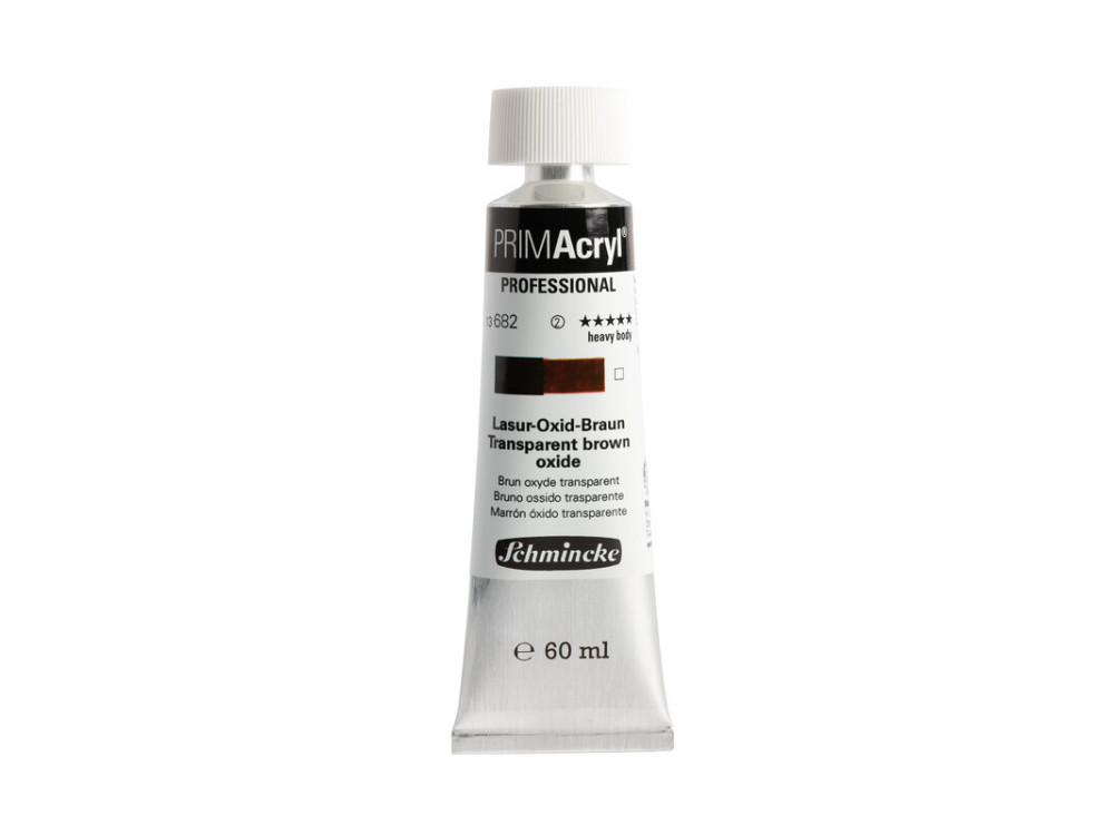 Primacryl professional acrylic paint - Schmincke - 682, Transparent Brown Oxide, 60 ml