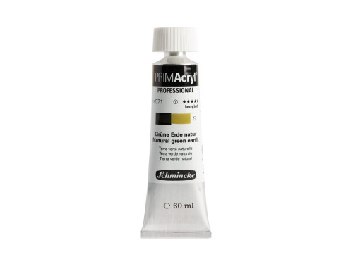 Primacryl professional acrylic paint - Schmincke - 571, Natural Green Earth, 60 ml