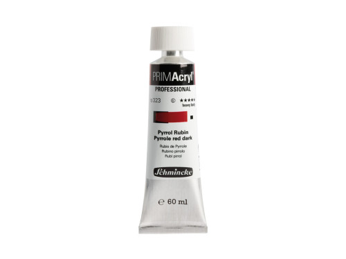 PRIMAcryl professional acrylic paint - Schmincke - 323, Pyrrole Red Dark, 60 ml