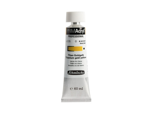 PRIMAcryl professional acrylic paint - Schmincke - 235, Titanium Gold Yellow, 60 ml