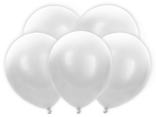 Balony świecące LED - białe, 30 cm, 5 szt.