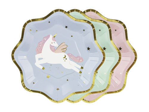 Paper plates Unicors - colorful, 18 cm, 6 pcs.