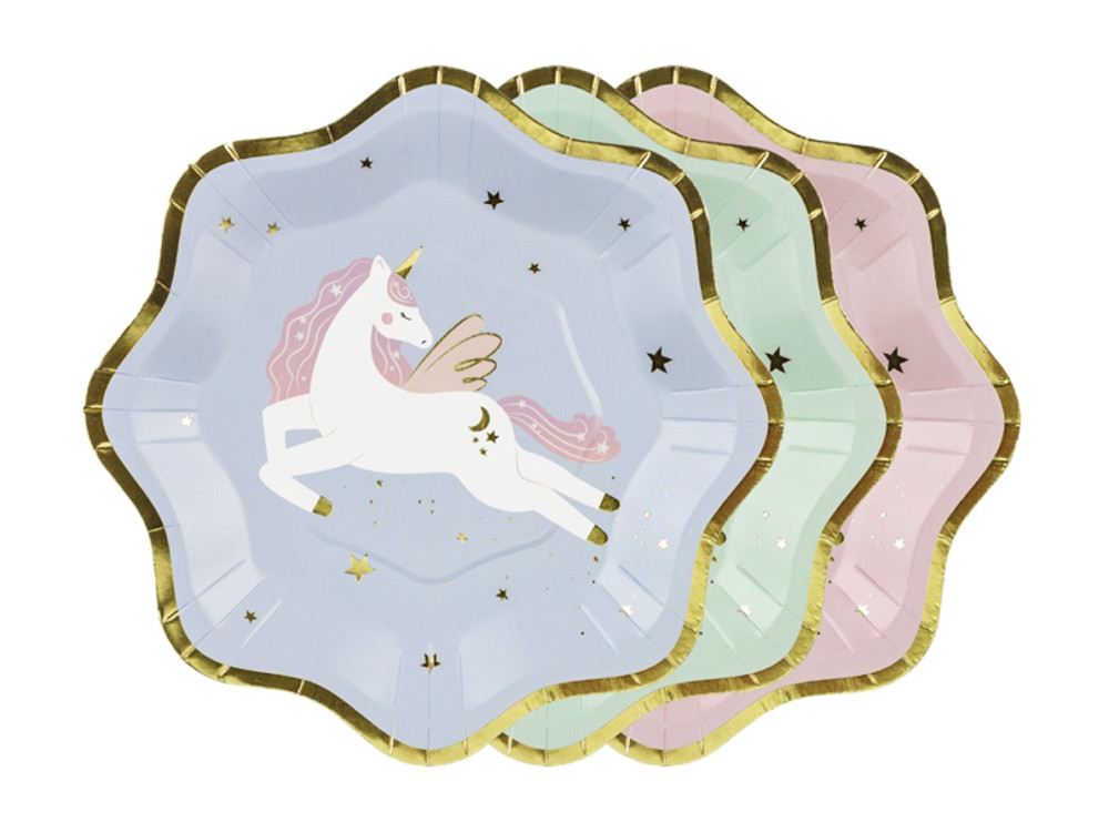 Paper plates Unicors - colorful, 18 cm, 6 pcs.