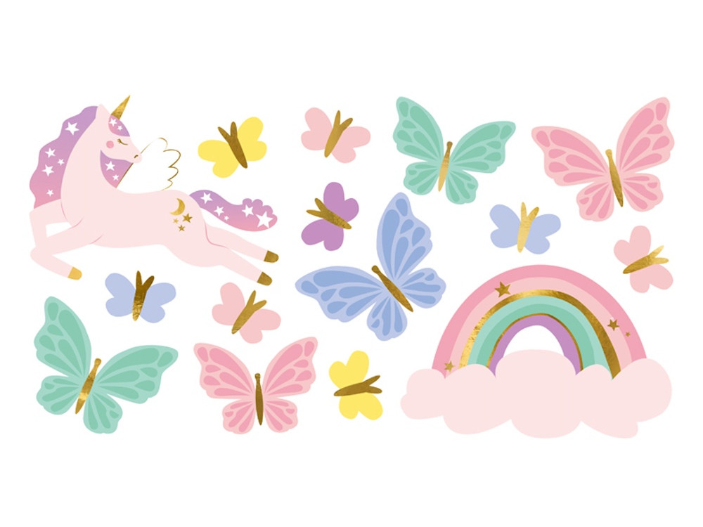 Temporary tattoos for kids Unicorns - 15 pcs.