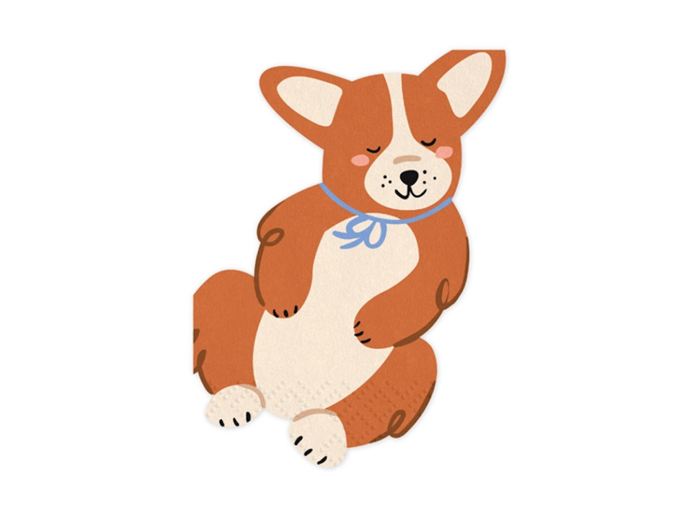 Paper napkins Corgi - 11 x 15 cm, 12 pcs.