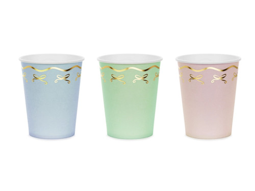 Paper cups Bows - 220 ml, 6 pcs.