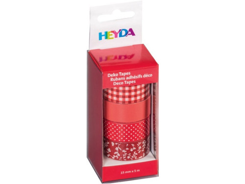 Decorative ribbon with glue - Heyda - Red