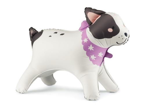 Foil balloon French Bulldog - white, 75 x 57 cm