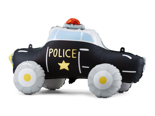 Foil balloon Police Car - black, 90 x 41 cm