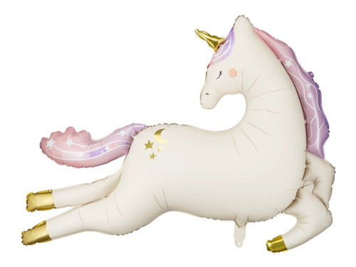 Foil balloon Unicorn - beige, 113 x 83 cm