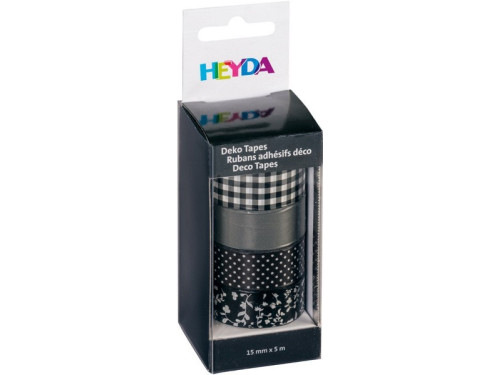 Decorative ribbon with glue - Heyda - Black