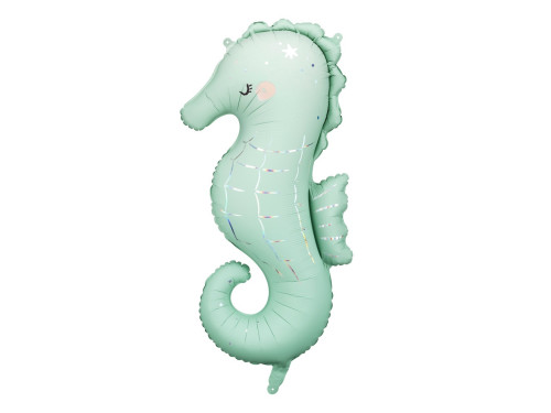 Foil balloon Seahorse - green, 47 x 98 cm