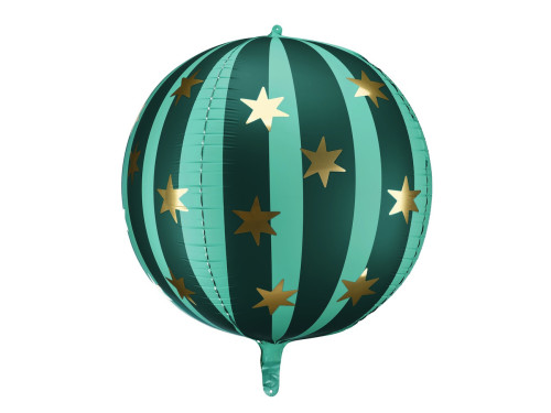 Foil balloon Ball with stars - green, 75 cm
