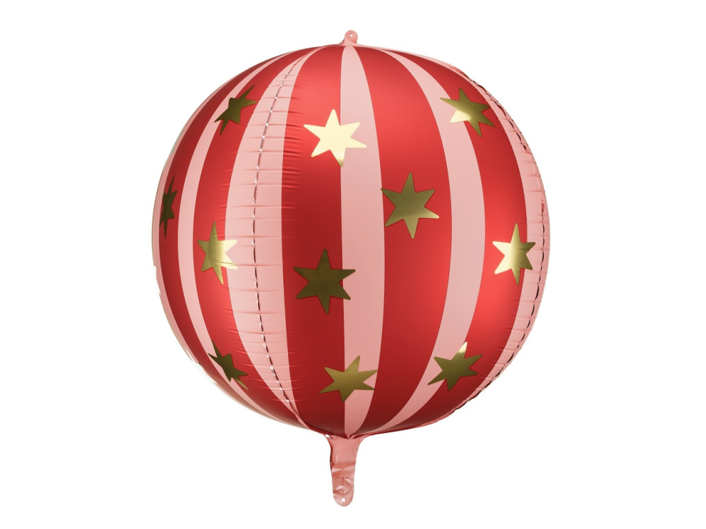 Balon foliowy Piłka w gwiazdki - czerwona, 75 cm