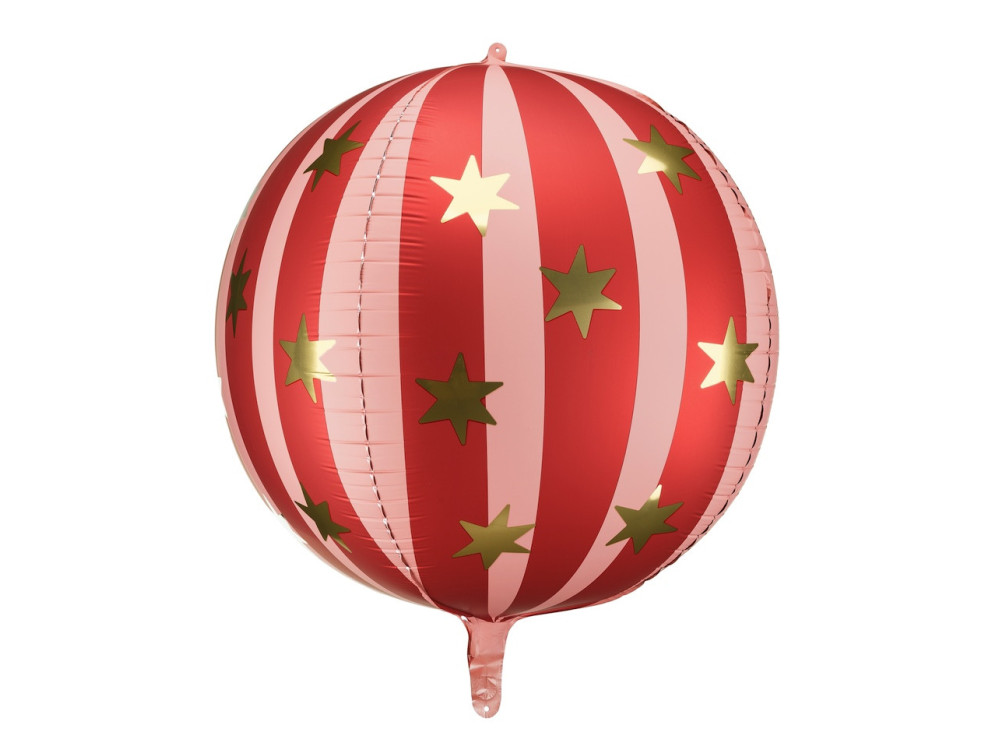 Foil balloon Ball with stars - red, 75 cm