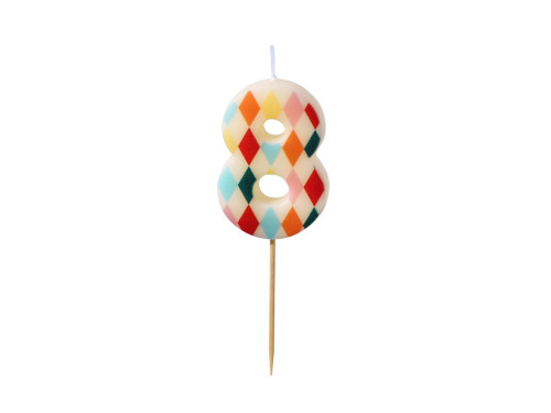 Birthday candle, number 8 - rhomb, 5,5 cm