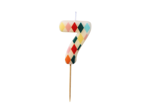 Birthday candle, number 7 - rhomb, 5,5 cm