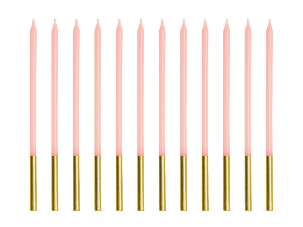 Birthday candles - pink, 14 cm, 12 pcs.