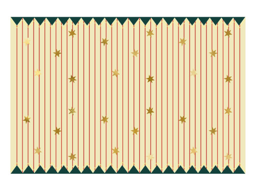 Obrus papierowy Pasy z gwiazdkami - kremowy, 180 x 120 cm