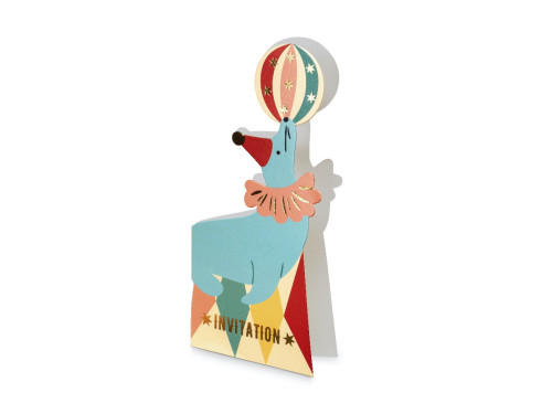 Birthday invitations Seal - colorful, 6 pcs.