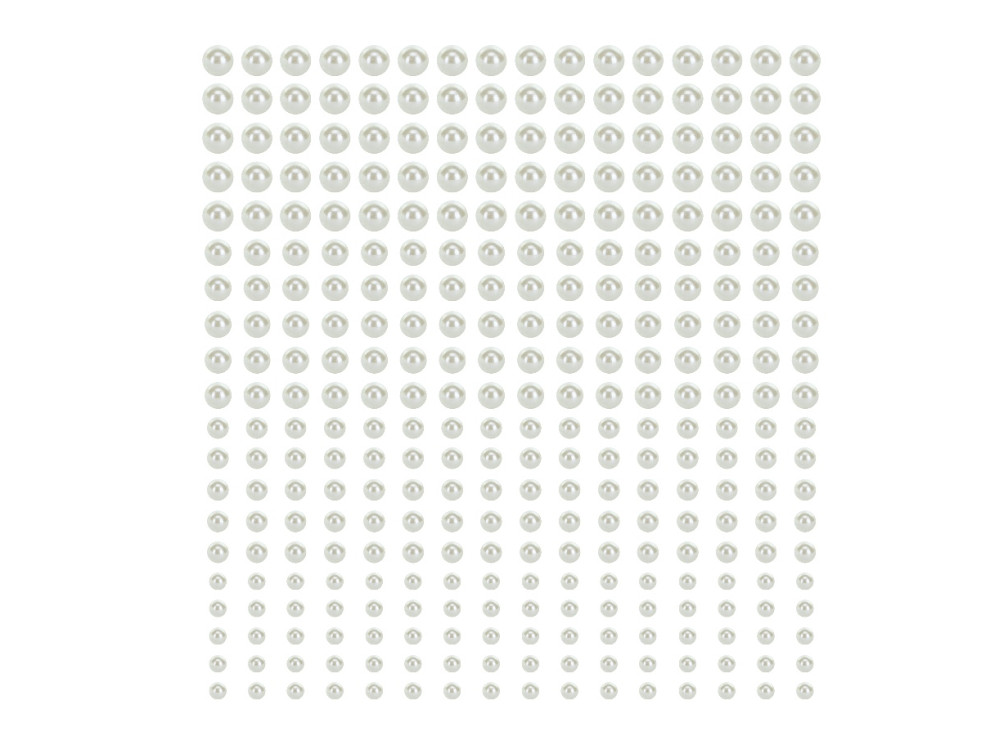 Pearl stickers - white, 3-6 mm, 440 pcs.