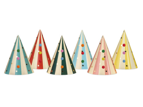 Party hats Circus - 16 cm, 6 pcs.