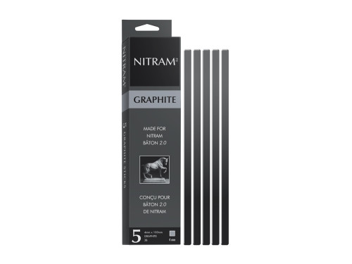 Graphite for Bâton 2.0 holder - Nitram - 3B, 4 mm, 5 pcs.