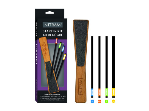 Zestaw startowy węgli z ostrzałką Starter Kit - Nitram - 5 szt.