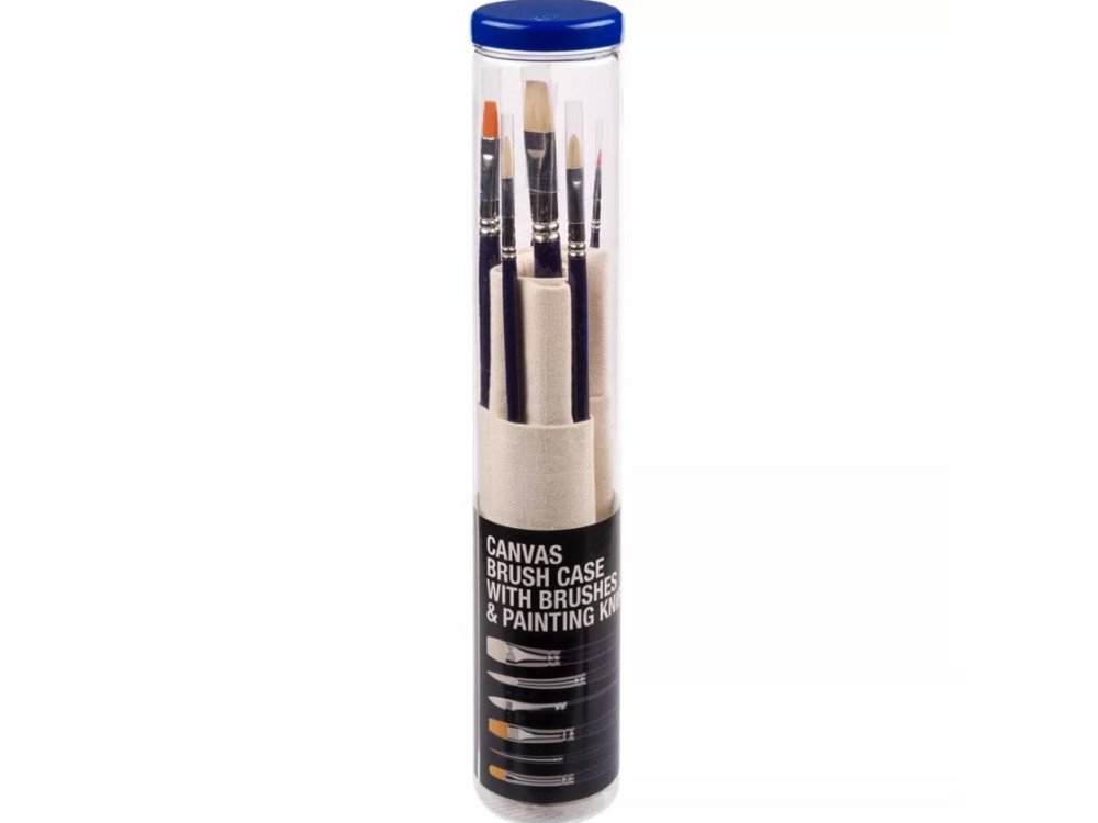 Set of oil and acrylic brushes in canvas case - Van Gogh - 7 pcs.