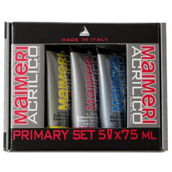Zestaw farb akrylowych Acrilico Primary - Maimeri - 5 x 75 ml