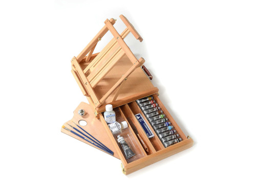 Set of Polycolor acrylic paints with easel - Maimeri - 13 x 20 ml