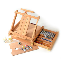 Set of Classico oil paints with easel - Maimeri - 13 x 20 ml