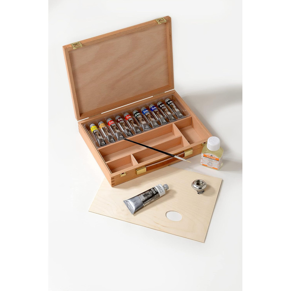 Set of Classico oil paints in wooden box - Maimeri - 10 x 20 ml
