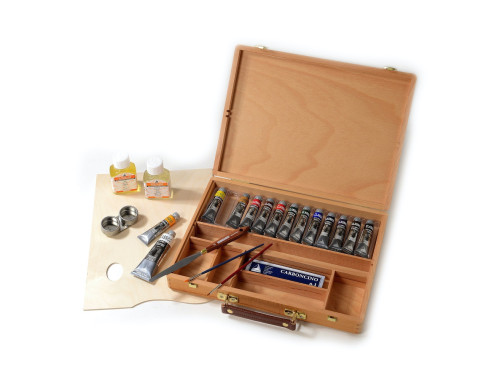 Set of Classico oil paints in wooden box - Maimeri - 13 x 20 ml