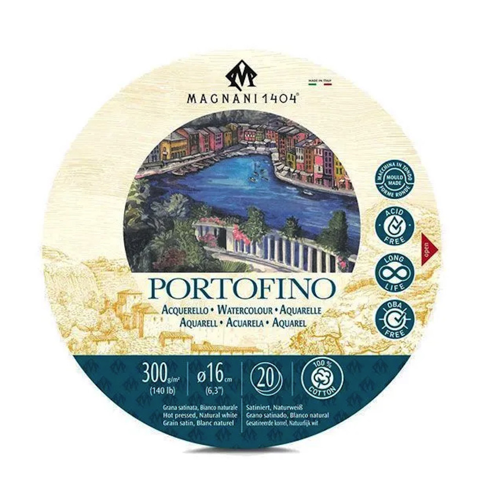 Blok do akwareli bawełniany Portofino 16 cm - Magnani 1404 - hot pressed, 300 g, 20 ark.