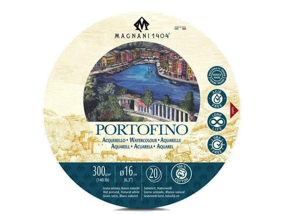 Blok do akwareli bawełniany Portofino 16 cm - Magnani 1404 - hot pressed, 300 g, 20 ark.