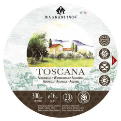 Watercolor cotton paper Toscana 16 cm - Mangani 1404 - rough, 300 g, 20 sheets