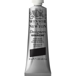 Gouache paint in tube - Winsor & Newton - Ivory Black, 37 ml