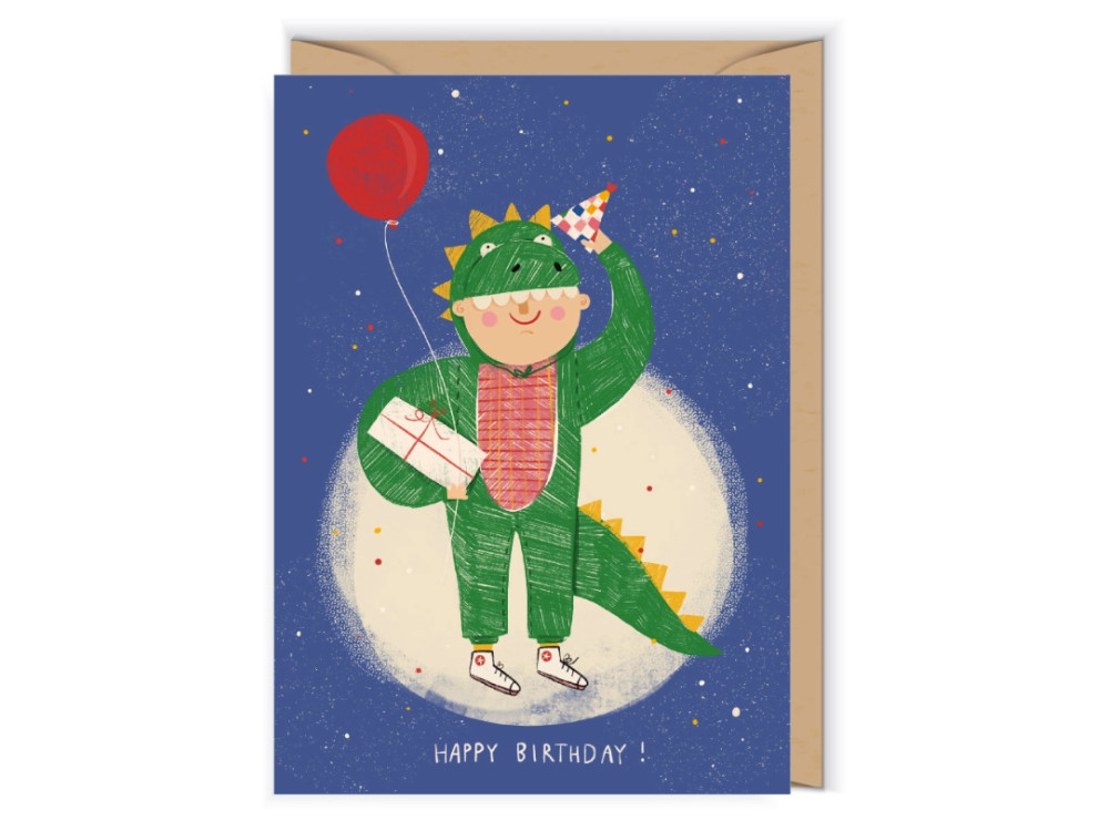 Kartka okolicznościowa 12 x 17 cm - Cudowianki - Urodzinowy Dino